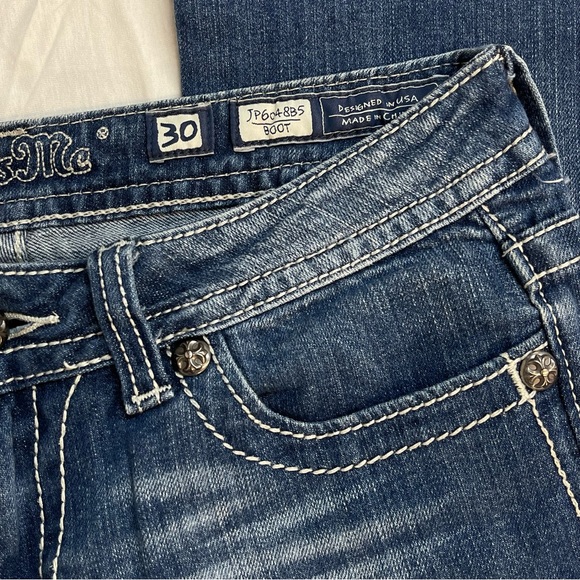 Miss Me Women's Straight Leg Bootcut Blue Jeans - Picture 7 of 10